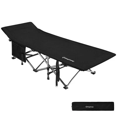 Kingcamp Camp Bed XL Outdoor Camping Lounger Guest Folding Bed Steel 208x75cm 200kg - Image 1 of 4