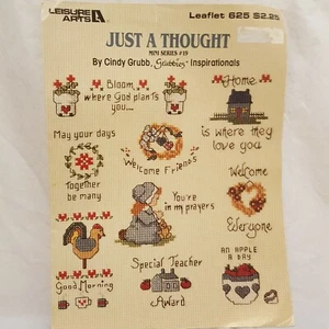 Just a Thought Country Cross Stitch Pattern Booklet 625 Hearts Inspirational - Picture 1 of 6