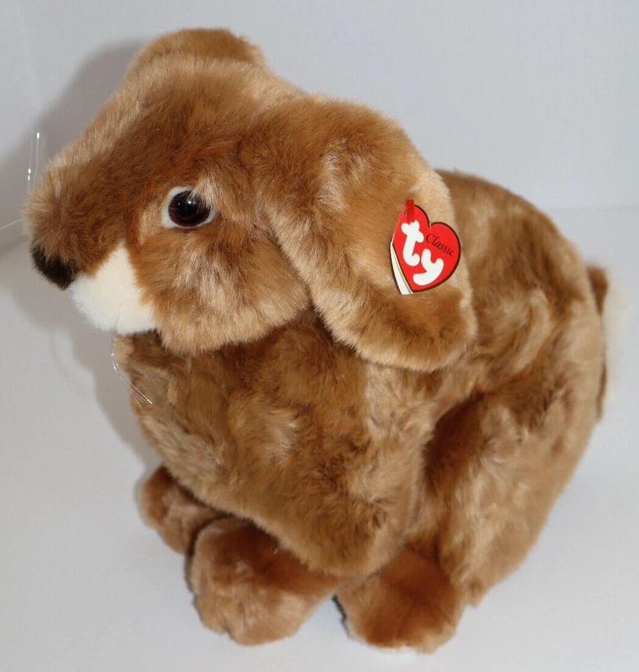 Vintage 1999 TY CLASSIC Peter Brown White Stuffed Plush Bunny Rabbit Hang Tag! - Image 1 of 4