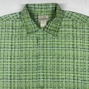 VTG Fubu Collection Shirt Men's 2XL Green All Over Stripe Print Button Up Y2K - Picture 1 of 13