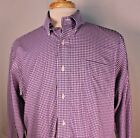 Lauren Ralph Lauren Men's Classic Fit Purple Gingham Shirt 16.5-34/35 Non-Iron 