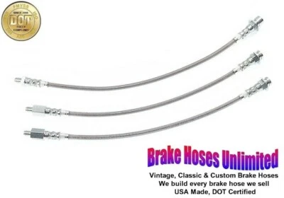 КОМПЛЕКТ ТОРМОЗНЫХ ШЛАНГОВ из нержавеющей стали Mercury Monterey 1955, с мощными тормозами, кроме SW - Изображение 1 из 2