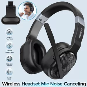 Mpow Trucker Bluetooth 5.3 Headset Noise Cancelling Mute Mic Wireless Headphones - Picture 1 of 19