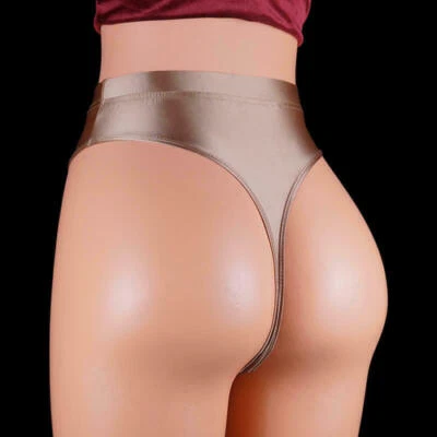 Calcinha feminina masculina lisa brilhante brilhante tanga elástica calcinha fio dental calcinha - Imagem 1 de 4