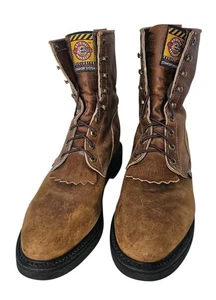 Justin Original Arbeitsstiefel Conductor 8" Herren Größe 11 D braun Leder weiche Spitze - Bild 1 von 8
