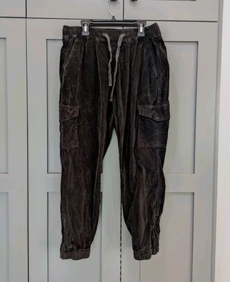 Sanctuary Mia Trooper 黑色灯芯绒工装慢跑裤 尺寸 M Grunge Boho — 第 1/4 张图片