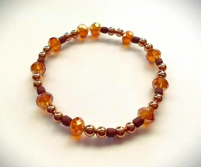 7 1/4 - 7.5" AÑO NUEVO DELIGHT AZÚCAR MARRÓN con PULSERA ELÁSTICA CRISTAL NUEVA *EE. UU. Foto 1 de 4