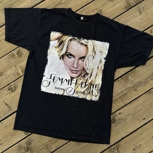 Britney Spears Femme Fatale Tour 2011 T Shirt Nikki Minaj Black Size M Band Pop - Picture 1 of 11