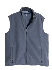 Lands End Outfitters Gray Fleece Vest Zip Pockets Men's Large Gray - Picture 1 of 6