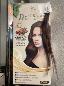 Dark Brown/shampoo Con Tinte ,castaño Oscuro +100% Cubre Canas/NO AMMONIA - Picture 1 of 4
