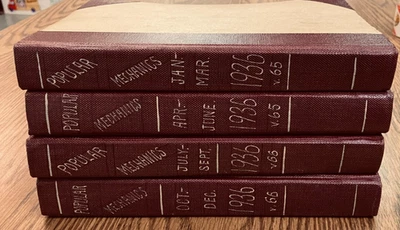 VTG Popular Mechanics Magazine, 1936 Jan-Dec 12 issues, Bound in 4 Volumes - Image 1 of 2