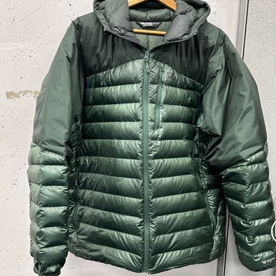 全新 279 美元户外研究尺寸 2XL 800 羽绒男式黑色氦气连帽夹克外套 — 第 1/4 张图片