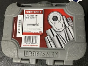 NOS Sears Craftsman 11Pc 1/4” Metric 5mm-13mm 6Pt. Socket Ratchet Set 34861 USA - Bild 1 von 3