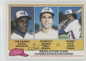 1981 O-Pee-Chee White Back Tim Raines Bobby Pate Roberto Ramos Rookie RC HOF