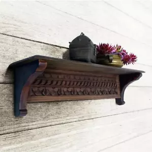Estante de diseño decoración del hogar hecho a mano madera tallado estante de pared/hecho a mano soporte de pared - Imagen 1 de 5