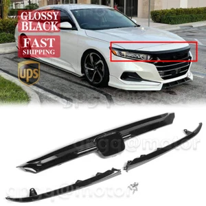 For Honda Accord 2021-22 Sport Style Gloss Black Front Grille Cover Eyebrow Trim - Picture 1 of 10