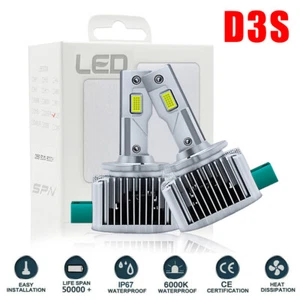 2 Stück D3S LED 180W 20000LM Scheinwerfer Set Birnen 6000K weiß Ersatz Umbau Lampe - Bild 1 von 12