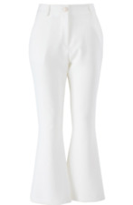 YES ZEE Pantaloni donna a Zampa elegante leggero Bianco