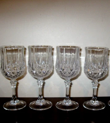 4 copas de vino Cristal D'Arques Durand Longchamp con tallo de cristal de 6,5" de alto Foto 1 de 4