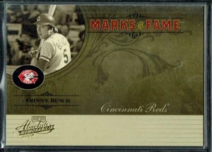 Playoff Absolute Memorabilia Marks of Fame 2005 #'d/150 Johnny Bench #MF-60 HOF - Imagen 1 de 2