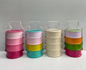 Thai Traditionell Emaille Ausgefallen Tiffin Mehrfarbig Brotdose Pinto 14 cm X4 Stapel - Bild 1 von 131