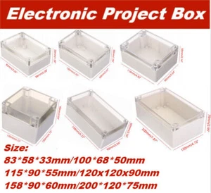 Waterproof Clear Cover Electronic Project Enclosure Plastic Case Junction Box - Foto 1 di 31