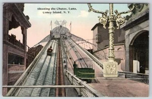Postal de Nueva York Shooting the CHUTES LUNA PARK CONEY ISLAND 1910 - Imagen 1 de 2
