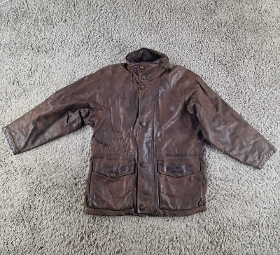 Chevignon Jacket Mens Medium Brown Leather Blanket Lined Vintage - Image 1 of 4