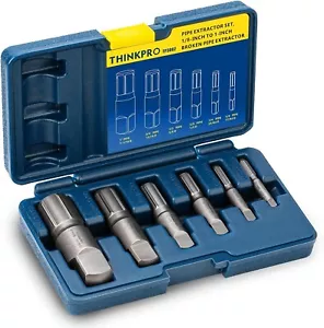 6 Pcs Pipe Extractor Set, 1/8 PIPE to 1" Tough Steel Extractors for Broken Pipes - Picture 1 of 7
