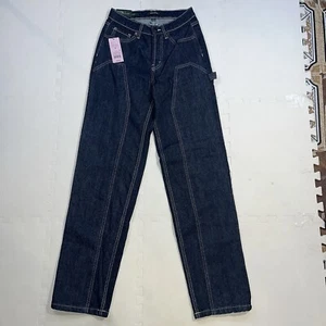 Wild Fable High Rise Carpenter Double Knee Jeans Size 00 Dark Wash Wide Leg Y2K - Picture 1 of 4