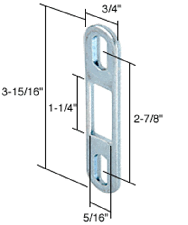 CRL 3/4" Wide Lock Keeper; 2-7/8" Screw Hole for Adams Rite - Image 1 of 1