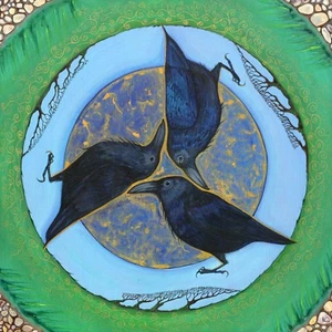 Tarjeta de felicitación Three Ravens - 5" x 5" - Imagen 1 de 1