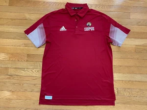 Adidas IUPUI Jaguars Mens sz L Stitched Logo Polo Shirt NCAA - Picture 1 of 4