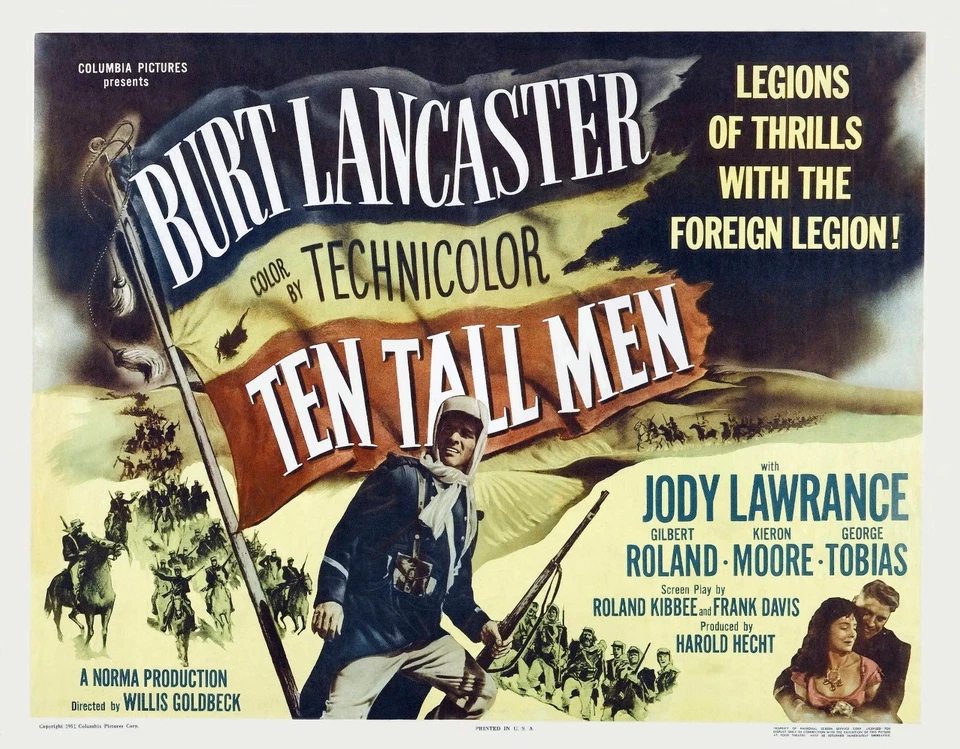 Ten Tall Men 1951 Dvd Burt Lancaster. copy of a public domain film. disc only - Image 1 of 1