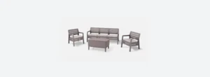 Keter Delano 5 Seater Lounge Set with Storage Table, Cappuccino - Picture 1 of 2