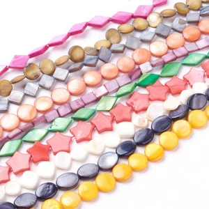 20Strands Freshwater Shell Beads Mixed Shape Mixed Color Seashells Loose Bead - Picture 1 of 3