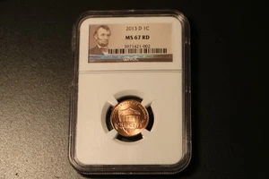 2013 D LINCOLN SHIELD CENT NGC MS67 BRILLANT RED POP 281/41 - Picture 1 of 2