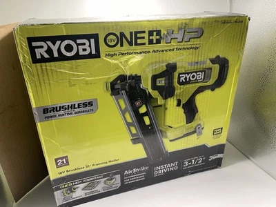 RYOBI 18V HP Brushless AirStrike 21° Framing Nailer (Tool Only) – Used once - Image 1 of 4