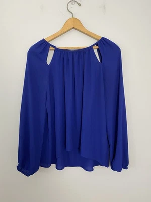 Blusa de carrera 19 Cooper para mujer talla mediana azul manga larga con recortes Foto 1 de 4