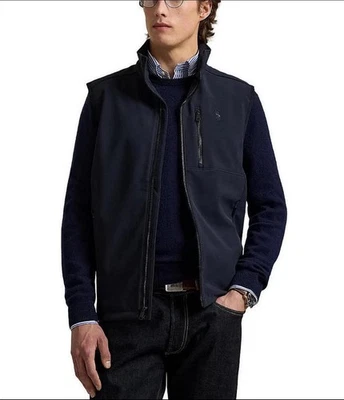 R3-32 NWT Size M POLO Ralph Lauren Softshell Full-Zip Vest Navy $168 - Image 1 of 4