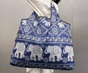 XXL faltbare Einkaufstasche 58x40cm integrierte Falttasche/Innentasche Elefant - Bild 1 von 3