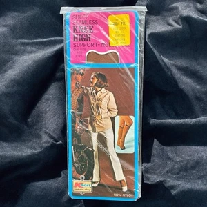 Vtg 70s Kmart Sheer Knee Highs Nude Heel NOS Film/TV Costume Hosiery Prop - Picture 1 of 9
