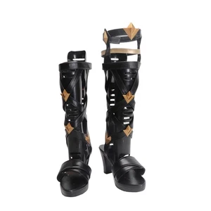 Game Genshin Impact Cosplay Black Shoes Citlali Hollow-out Knee-high Sandals - Picture 1 of 5