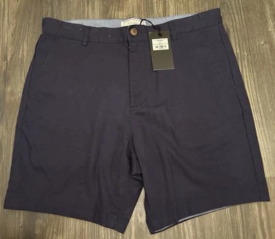New w/ Tag Five Four Balsam Flat Front Navy Blue 7" Shorts Men's Size 34 Foto 1 de 4