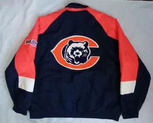 VTG RARE CHALK LINE MADE IN USA CHICAGO BEARS FULL ZIP BOMBER STYLE JACKET XL - Picture 1 of 9