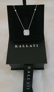 KALLATI 7/8 ct tw Diamond Pendant in 14k White Gold Necklace *NWT* - Picture 1 of 11