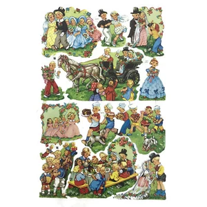 EAS Germany Die Cut Scraps Stanzpapier Basteln 3073 Hochzeit Einzelblatt Vintage - Bild 1 von 4