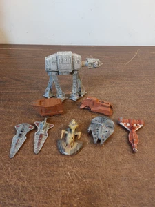 Star Wars Titanium Vehicle Lot Trade Millennium Federation Mtt + Plastic At-At - Picture 1 of 9