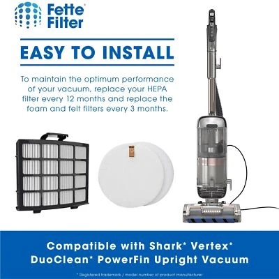 Filters Compatible with Shark Vertex DuoClean PowerFin Upright Vacuums