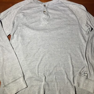 The North Face Shirt Mens Large L Blue Henley Long Sleeve Snap Casual Pullover - Picture 1 of 5